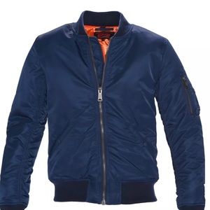 NEW MENS FLIGHT JACKET - SCHOTT NYC NYLON - NAVY BLUE - SIZE M. New